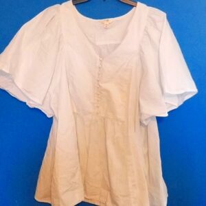 White shirt with bell sleeves